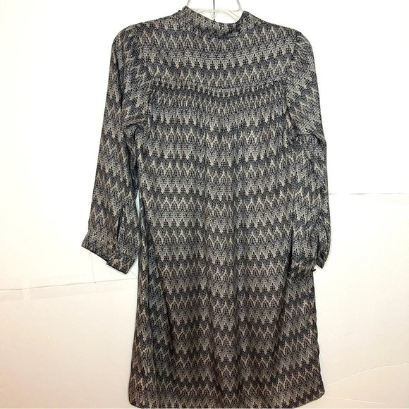 T-Bags LA Chevron Tunic Dress Gray White XS Boho Casual - Picture 7 of 14
